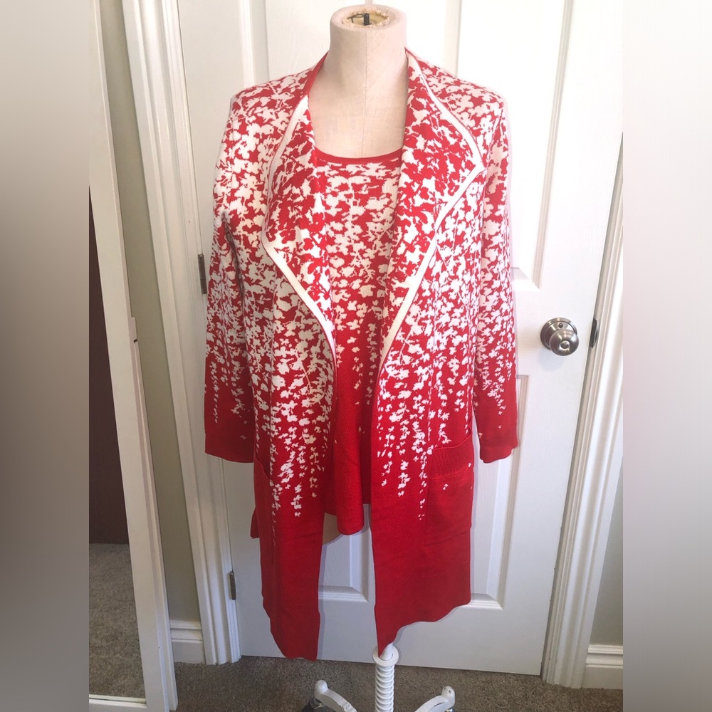 Nina Leonard 2 Piece Knit Cardigan and Top
